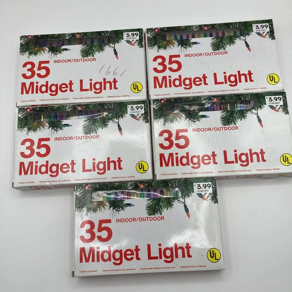Vintage 5 Pack 35 Multi Color Mini Light Sets Christmas NEW